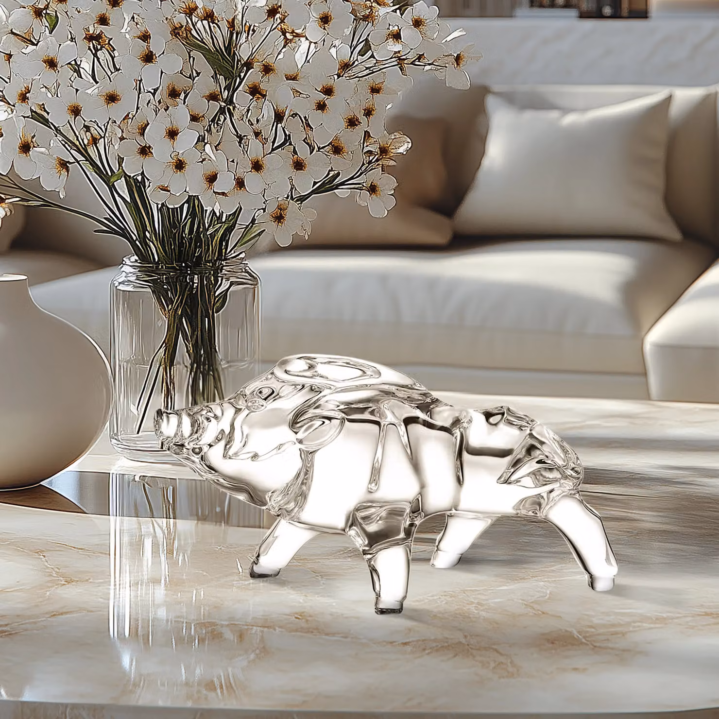 Baccarat Zodiac 2019 Year of the Pig Crystal Figurine in Clear – 2