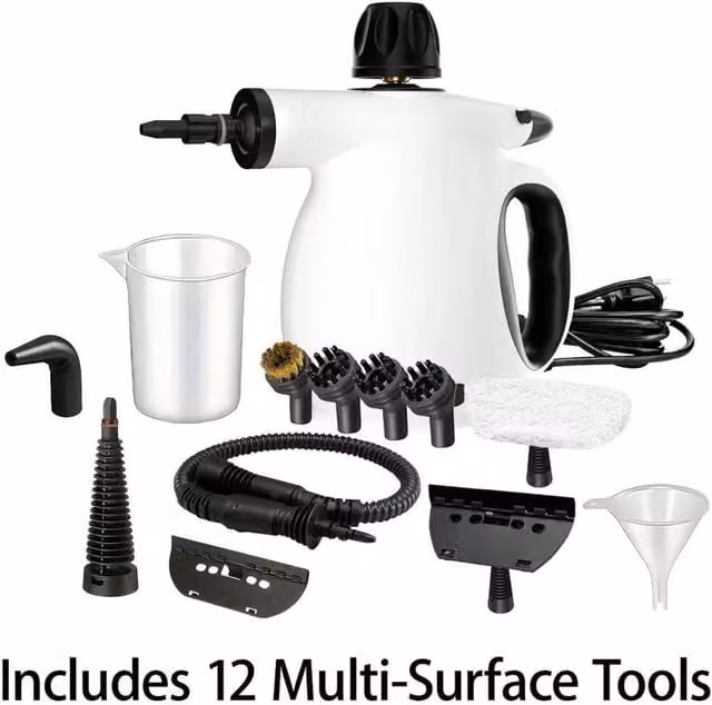 SPETLEK 12-in-1 Electric Portable Handheld Steam Cleaner, White, W: 100 cm, D: 60 cm