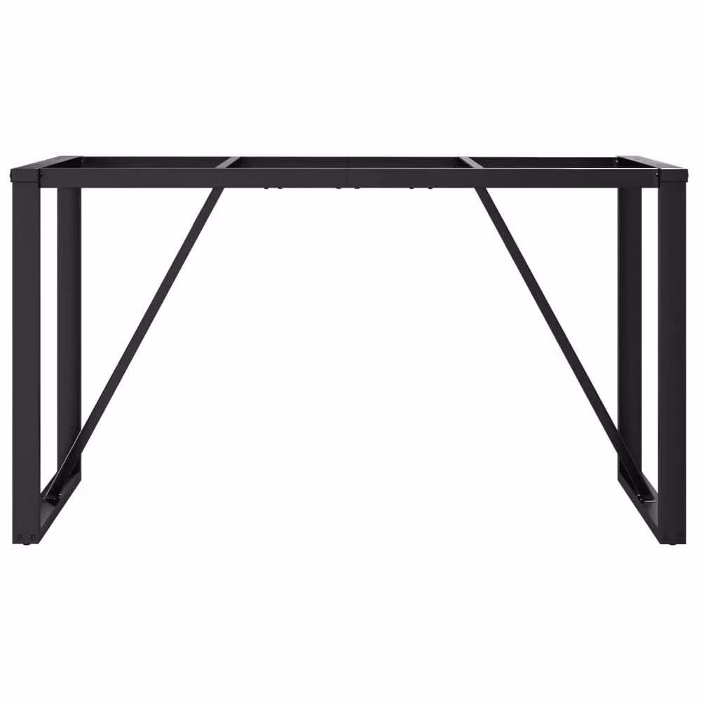 Berkfield Home O-Frame Dining Table Legs in Matt Black Steel, W/D/H: 140 x 60 x 73 cm – 3