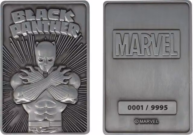 Marvel Limited Edition Black Panther Collectible Metal Tabletop Ingot in Black, Silver and Multicolour