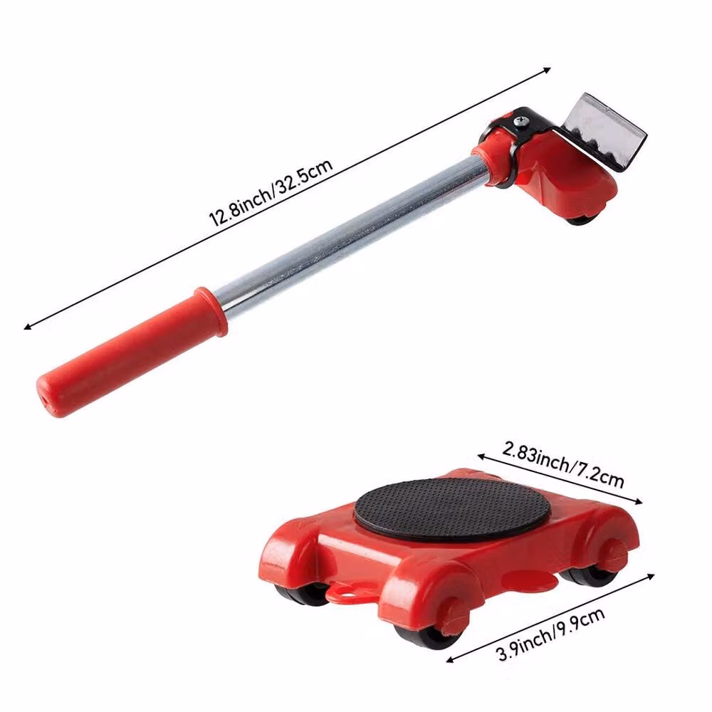 FLAVORA 5-Piece Non-slip Furniture Lifter Mover Tool Set in Red – 2