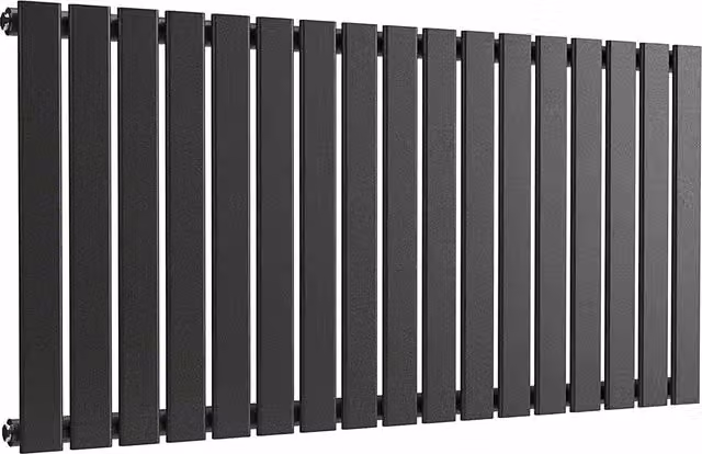 Lux Heat Single Flat Horizontal Steel Radiator in Pewter, W/H: 1190 x 600 mm