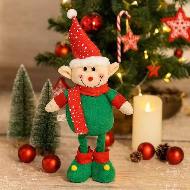 Voltico Green and Multicolour Extendable Christmas Elf Tabletop Standing Decoration, Height: 45 cm – 1