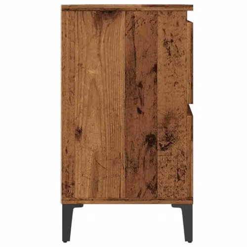 vidaXL Modern Freestanding Sink Cabinet in Old Wood Brown with Doors and Drawers, W/D/H: 80 x 33 x 60 cm – 4