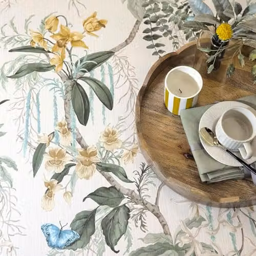 Belgravia Decor Suki Floral Tropical Lush Textured Wallpaper with Butterflies in Green, Yellow and Multicolour – 3