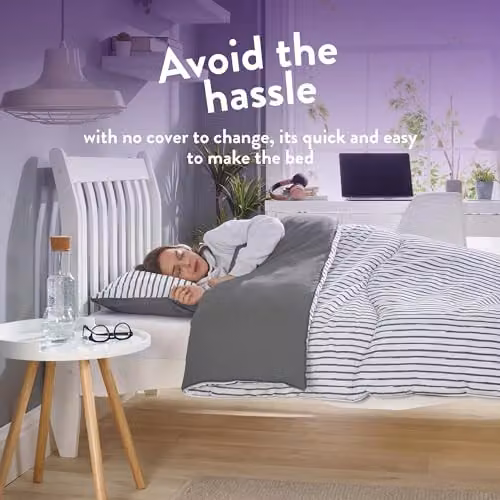 Slumberdown Single Coverless Duvet, 9 Tog, Grey, W/D/H: 135 x 200 cm – 3
