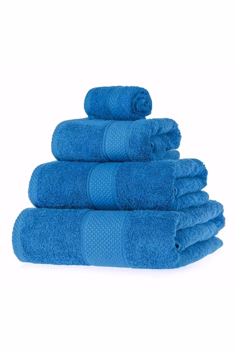 Homescapes Fluffy Turkish Cotton Bath Towel Set in Blue – 2