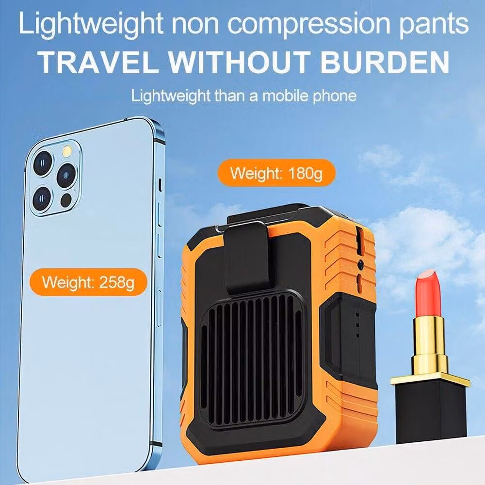 FLAVORA Orange Portable Waist Clip-on Rechargeable Mini Hanging Cooling Fan – 4