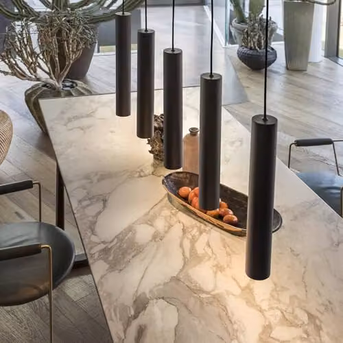Ideal Lux Look Slim Cylinder Ceiling Pendant Light in Black with GU10 Socket – 4