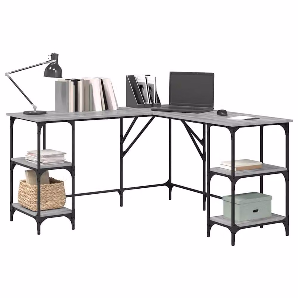 Berkfield Home Decorative Grey Sonoma Desk, W/D/H: 139 x 139 x 75 cm – 2