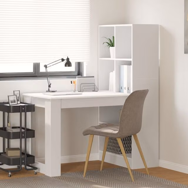 Berkfield Home White Modern Writing Desk, W/D/H: 122 x 67 x 145 cm – 1