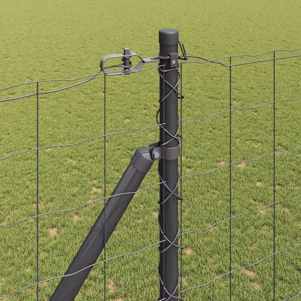 Berkfield Home Euro Fence in Grey Galvanised Steel with 7 Spike Posts, 1.6 x 10 m – 3