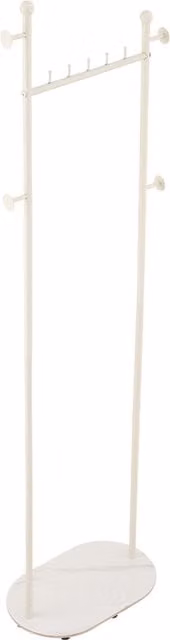 Livingandhome Scandinavian Style White Metal Clothes Rail with Dual Hook and Rail Matrix