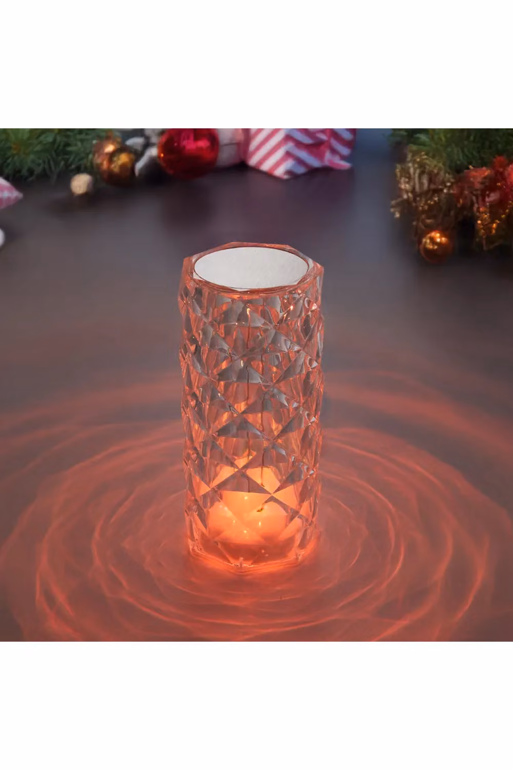 H&O Direct Crystal Diamond RGB LED Table Lamp with Remote Control, White and Transparent, W/D/H: 16.0 x 7.0 x 16.0 cm – 2