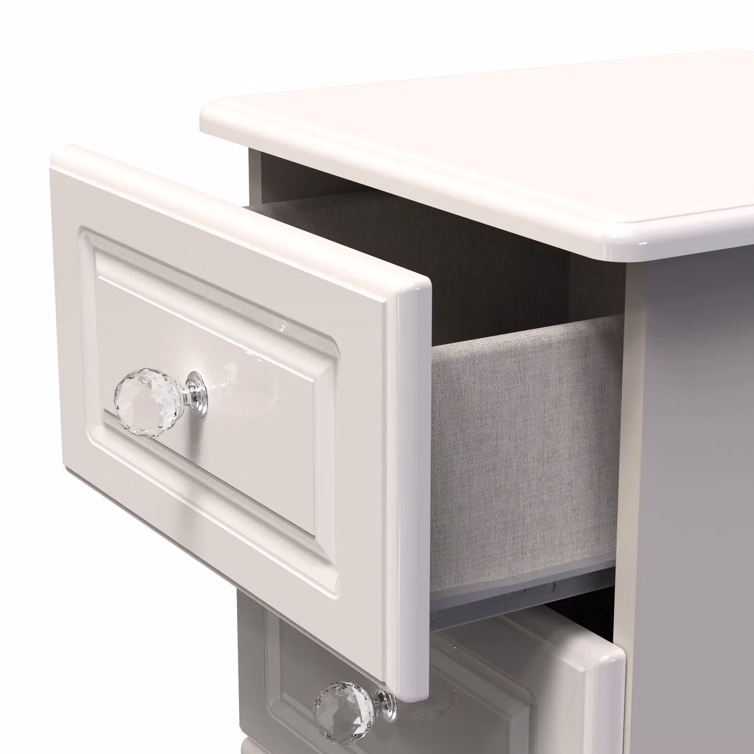 Ready Assembled 2 U Stratford 5 Drawer Tall Bedside in Taupe – 2