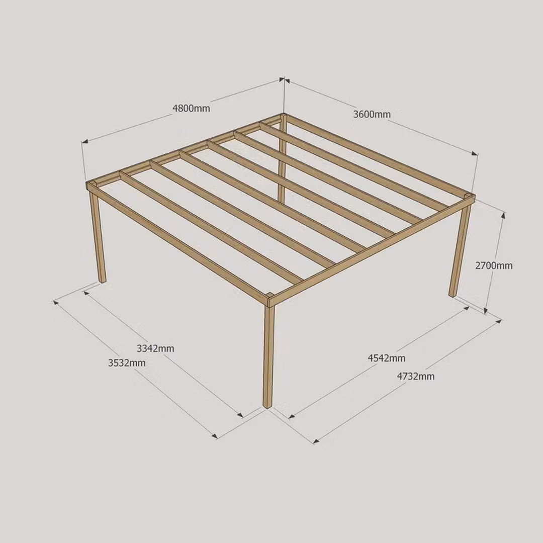 Rutland County Garden Furniture Ltd Box Pergola in Rustic Brown and Light Green Wood, W: 480 cm, H: 270 cm – 2