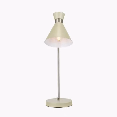 Ruma Modern Metal Table Lamp in Brushed Silver and Light Green, H 54.0 x W 28.0 x D 16.0 cm – 2