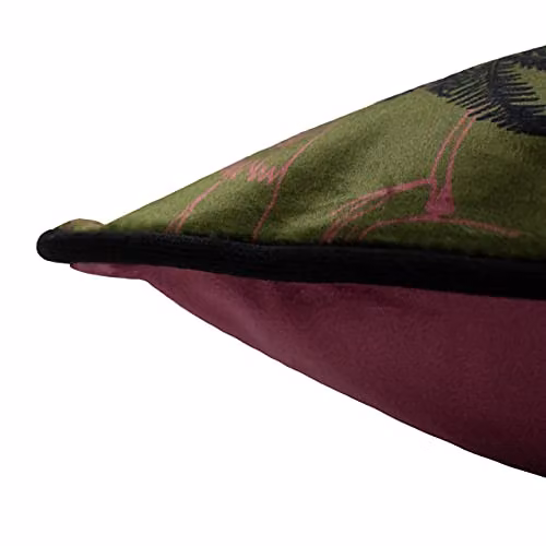 Paoletti Cheetah Graphic Square Velvet Cushion in Khaki, Green and Beige, W/D/H: 45 x 45 x 45 cm – 3