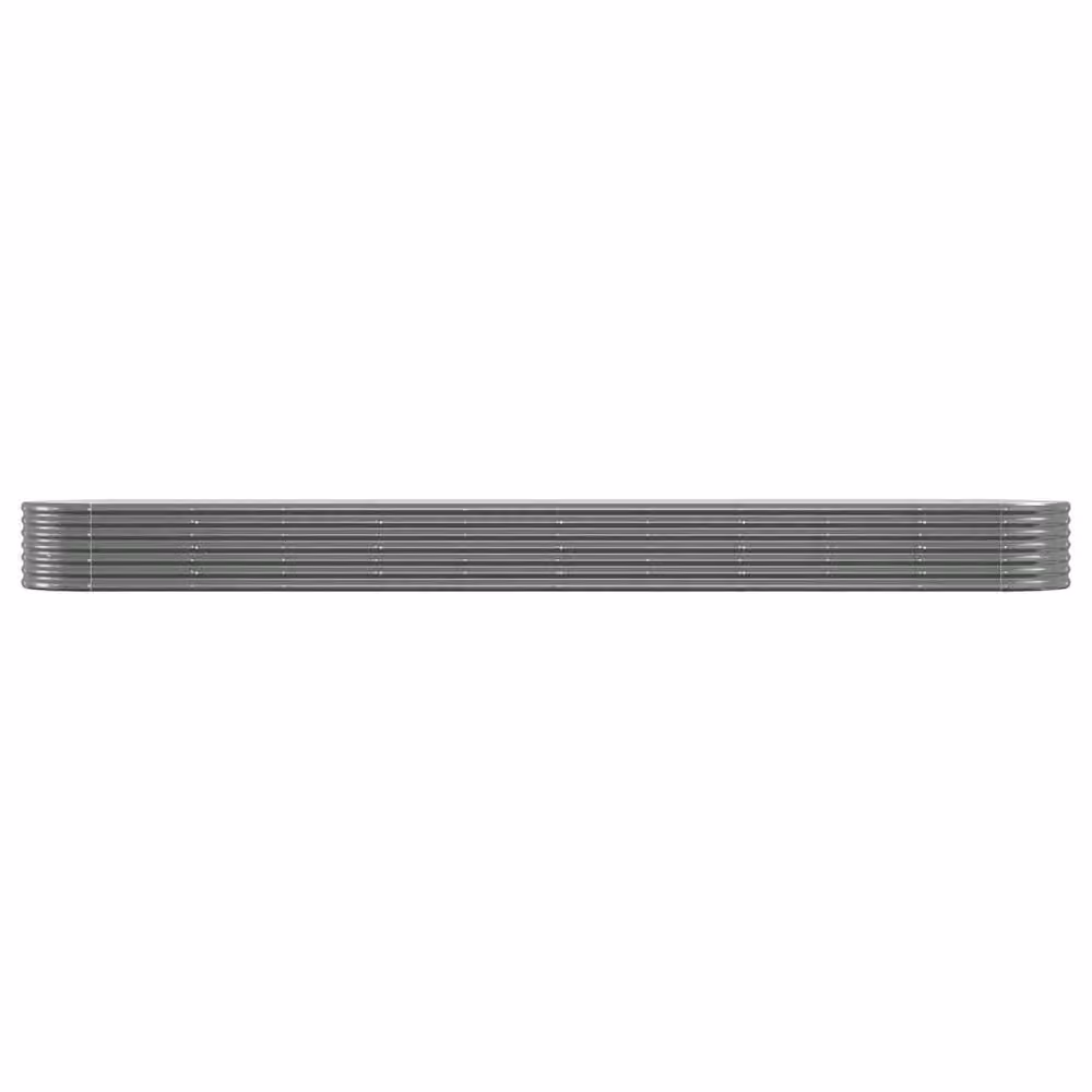 Berkfield Home Garden Grey Powder-coated Steel Raised Bed W: 440 cm, D: 80 cm, H: 36 cm – 3