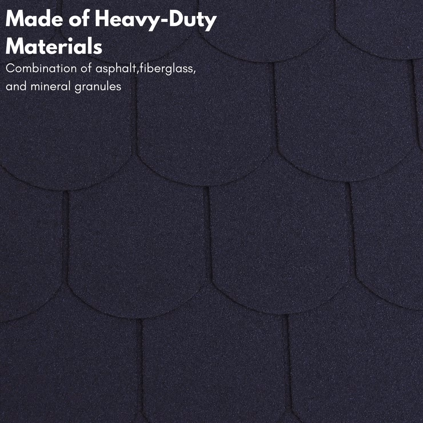 Novecrafto Heavy Duty Asphalt Roof Shingles in Black Fish Scale Design, 25 Pieces, W: 80 cm, H: 31.5 cm – 5