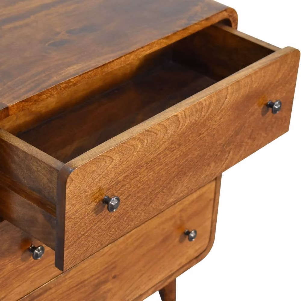 STILVORA 3 Drawer Chest with Solid Wood Structure in Brown – 3