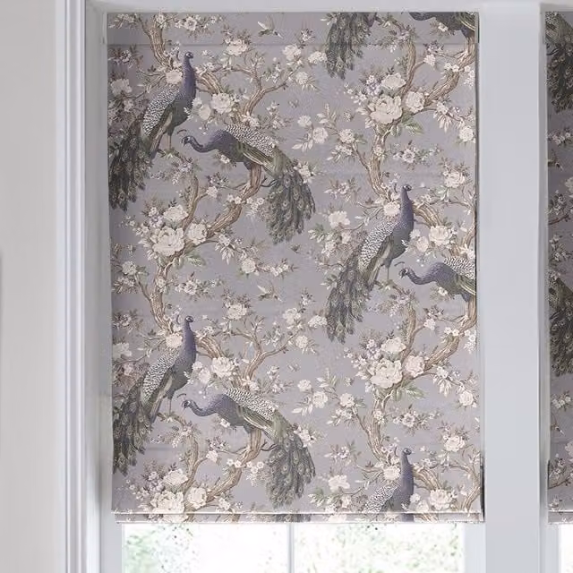 Laura Ashley Belvedere Made to Measure Roman Blind in Pale Iris Velvet