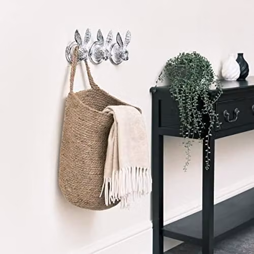 Melody Maison Large Open Weave Jute Hanging Basket in Brown and Beige, W: 48 cm, H: 34 cm – 1