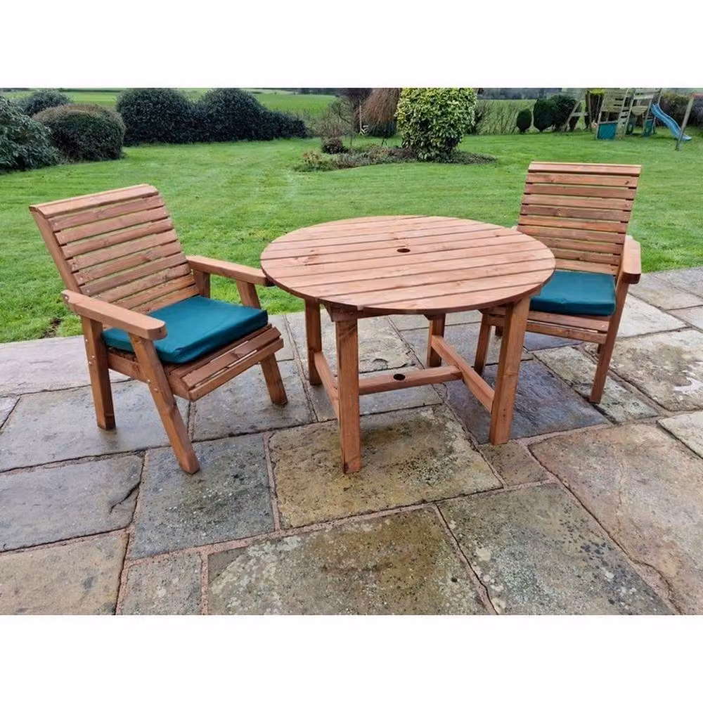 Churnet Valley Garden Furniture Ltd Valley 2 Seat Round Garden Set in Brown Pine Wood – 2