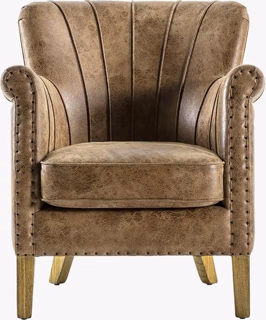 Perch & Parrow Delta Leather Armchair in Brown