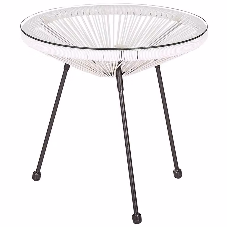 Wyld and Coco Bistro 3-Piece White PE Rattan 2-Seater Round Set