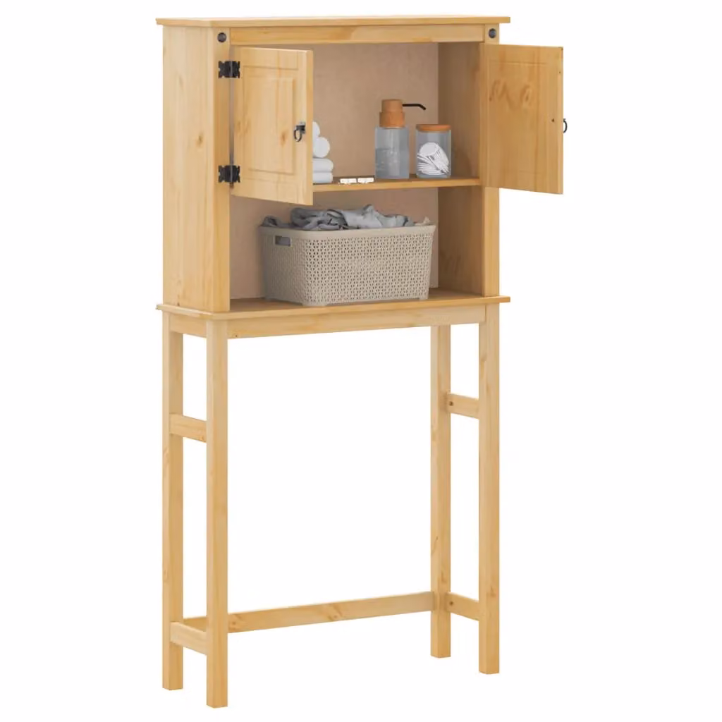 Berkfield Home Corona Brown Solid Wood Pine Bathroom Washing Machine Cabinet – 2