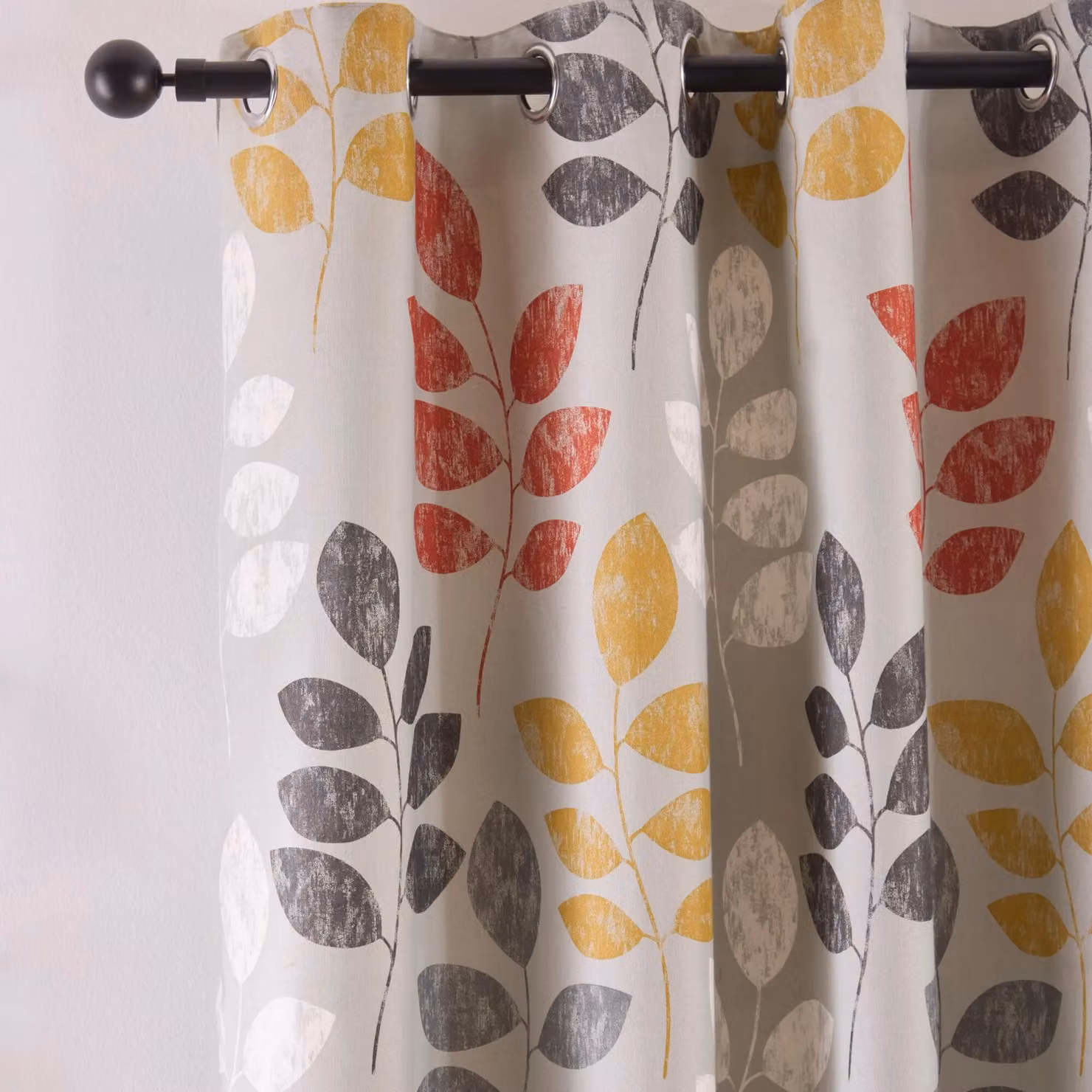 Portfolio Home Springfield Leaf Grey Floral Eyelet Curtain Set, Width: 168 cm, Drop: 137 cm – 2