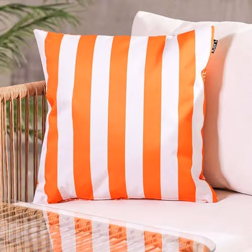 icon 4 Pack Deck Stripe Outdoor Cushions, Orange, W/D/H: 43 x 43 x 43 cm – 2
