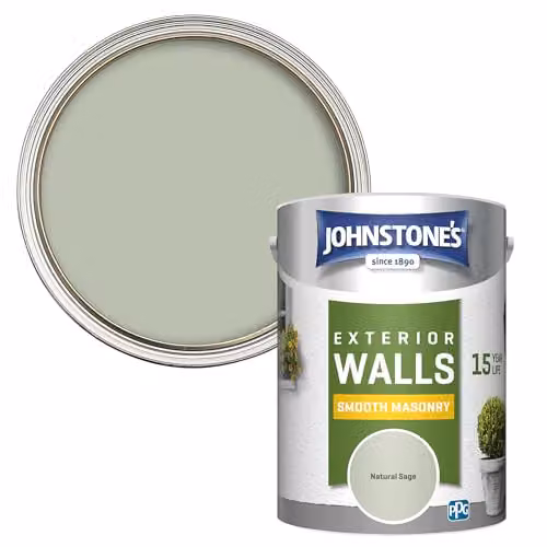 Johnstone's Exterior Smooth Masonry Paint in Natural Sage Green, 5 L