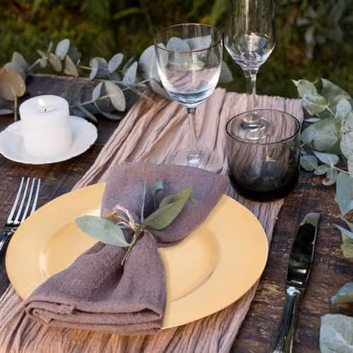 Orsina Gold Melamine Charger Dinner Plates – 4