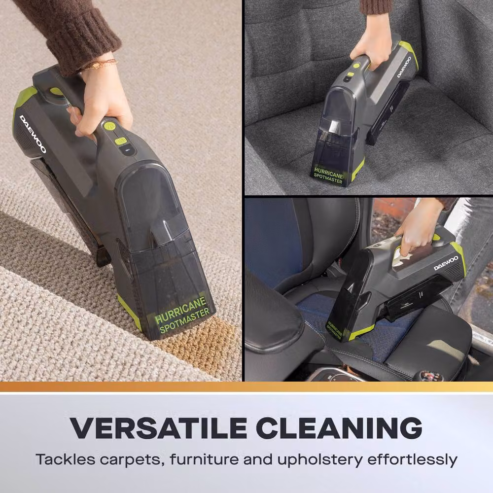 Daewoo Hurricane Spot Master Cordless Carpet and Upholstery Cleaner 10.8V in Grey – 4