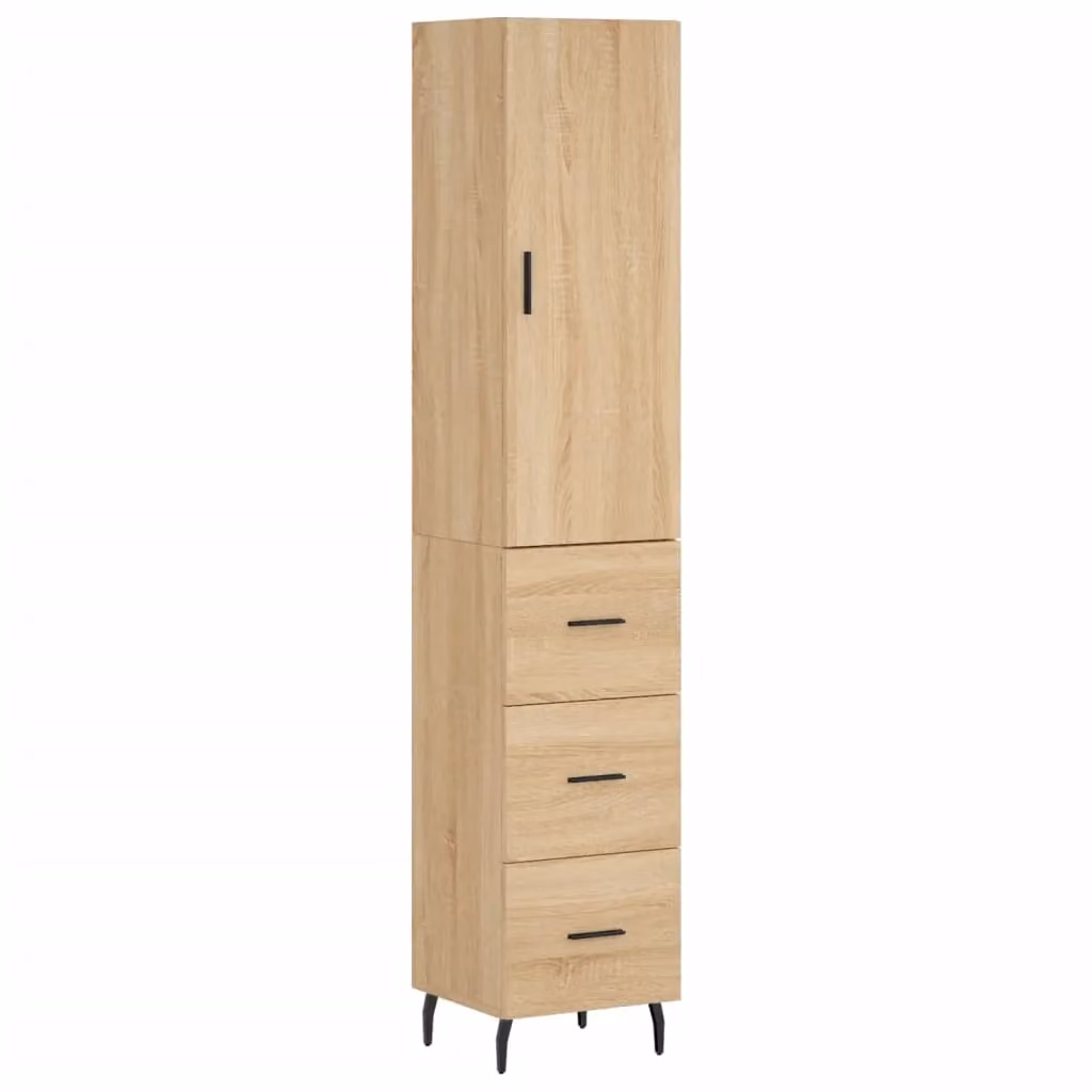 Berkfield Home Sonoma Oak Highboard in Brown, W/D/H: 34.5 x 34 x 180 cm – 2