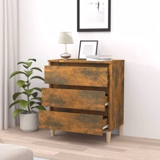 Berkfield Home Smoked Oak Sideboard in Brown, W/D/H: 60 x 35 x 69 cm – 1