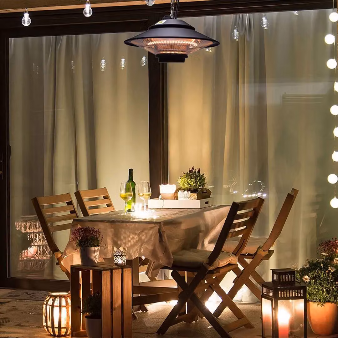 SIP Universal Halogen Hanging Heater in Black, W: 45 cm, D: 45 cm, H: 25 cm – 4