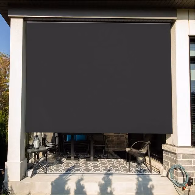 Livingandhome Black Waterproof Outdoor Canopy Side Awning