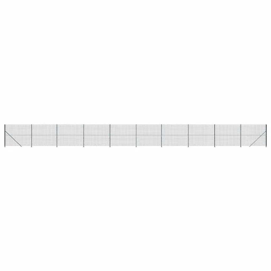 Berkfield Home Green PVC-Coated Steel Wire Mesh Fence with Flange, H: 140 cm, L: 25 m – 2