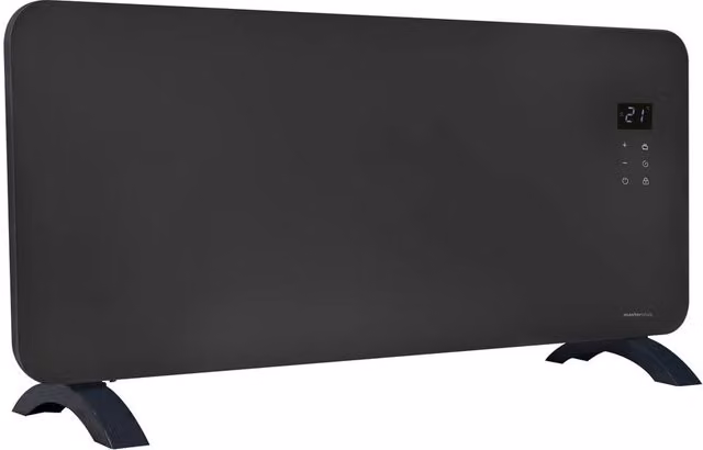 Masterplug Auraline SmartEnergy 2000W Glass Panel Convector Heater with App Control and Timer in Grey – 1