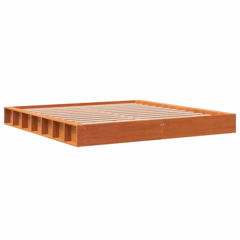 Berkfield Home Rustic Solid Pine Bed Frame in Waxed Brown, 200 x 200 cm – 3