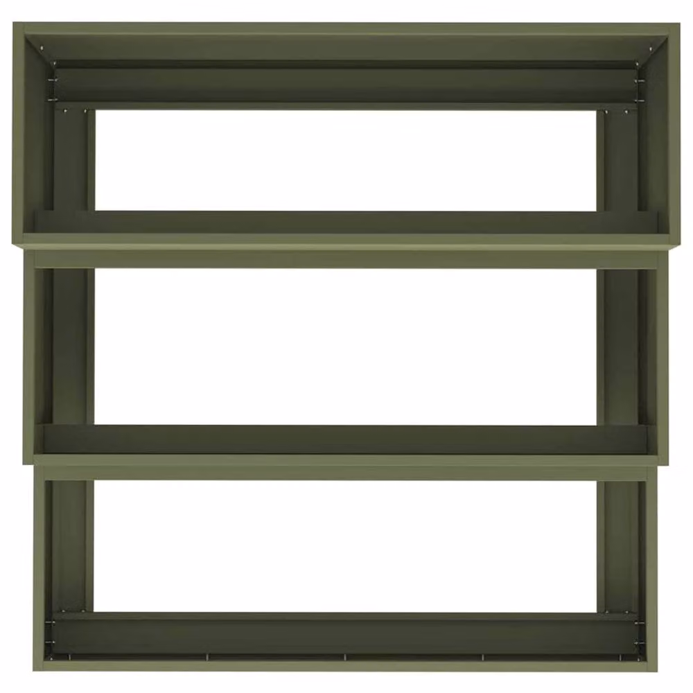 Berkfield Home 3-Tier Garden Planter in Green Steel, W/D/H: 90 x 90 x 35 cm – 4