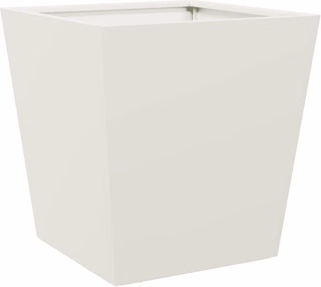 Berkfield Home Steel Garden Planter Tub, White, W/D/H: 40 x 40 x 40 cm