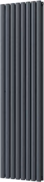 Omeara Anthracite Horizontal Double Panel Radiator with Feet, W: 1800 mm, H: 464 mm
