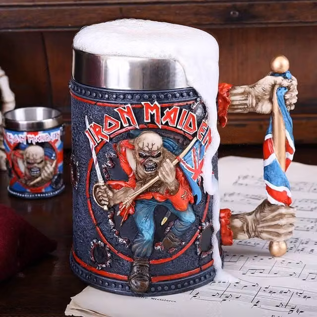 Nemesis Now Iron Maiden Eddie The Trooper Multicolour Resin and Stainless Steel Tankard, Height: 14 cm