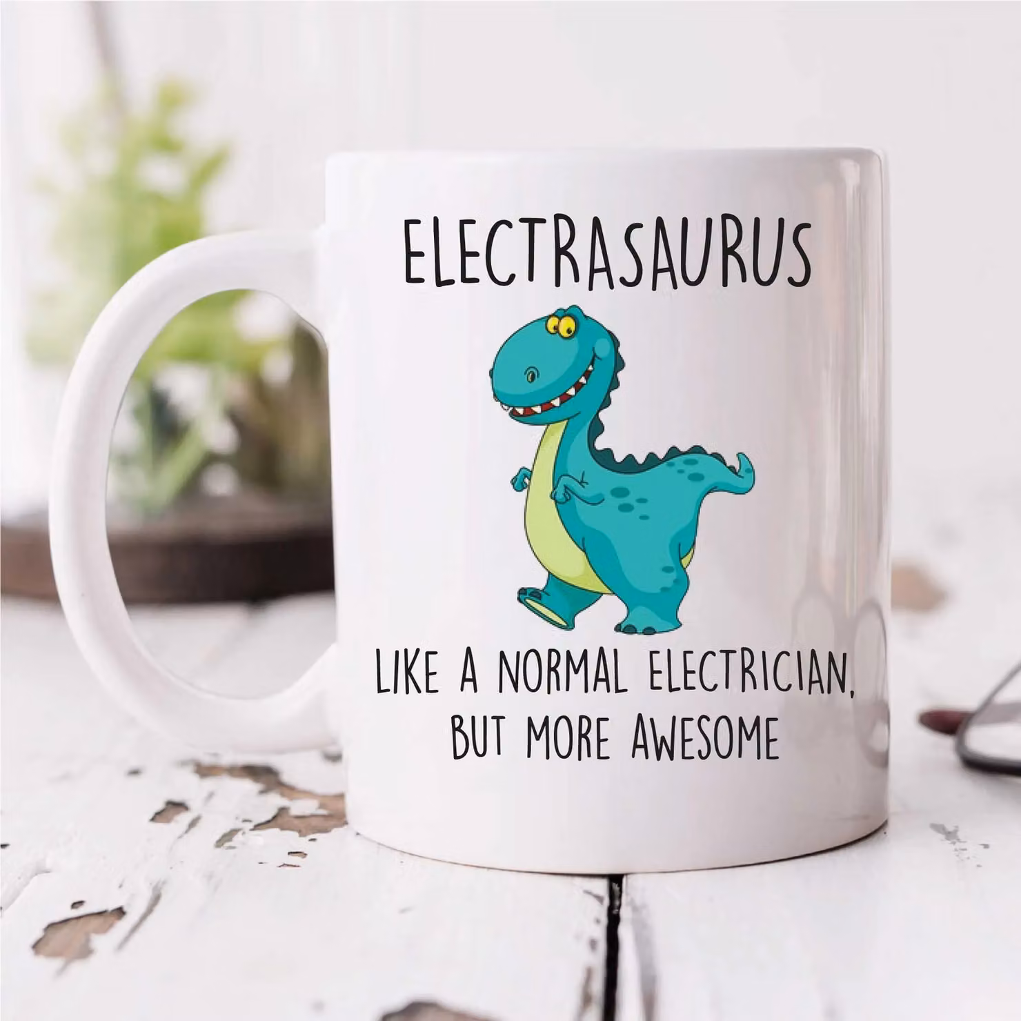 60 Second Makeover Limited Electrasaurus Ceramic Mug in White – 2