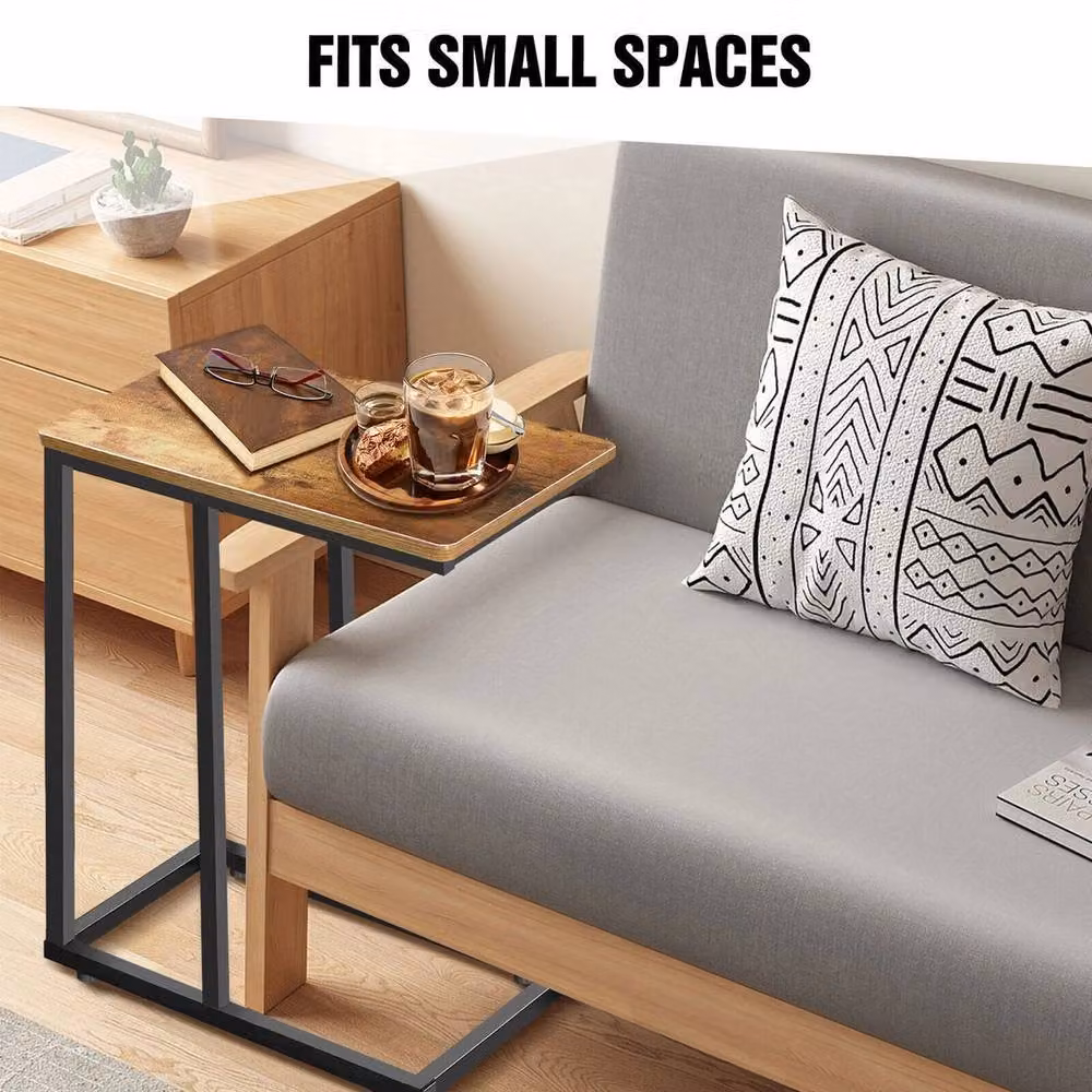PAWNORA Portable Small Side Table in Brown, W/D/H: 51 x 35 x 62 cm – 5