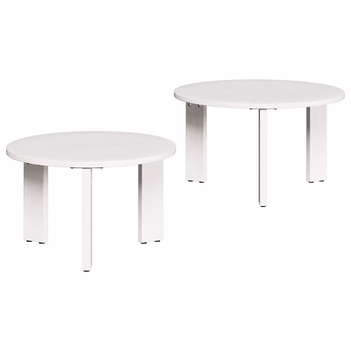 Berkfield Home 2-Piece Round White Nested Coffee Table Set W/D/H: 47.5 x 47.5 x 27 cm – 2